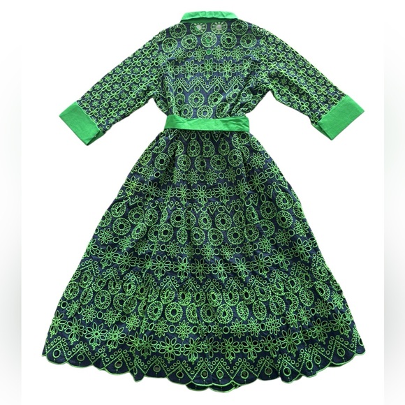 GRETCHEN SCOTT LITTLE BO PEEP MIDI DRESS CONTRAST NWT SIZE LARGE 100% COTTON - Picture 7 of 16